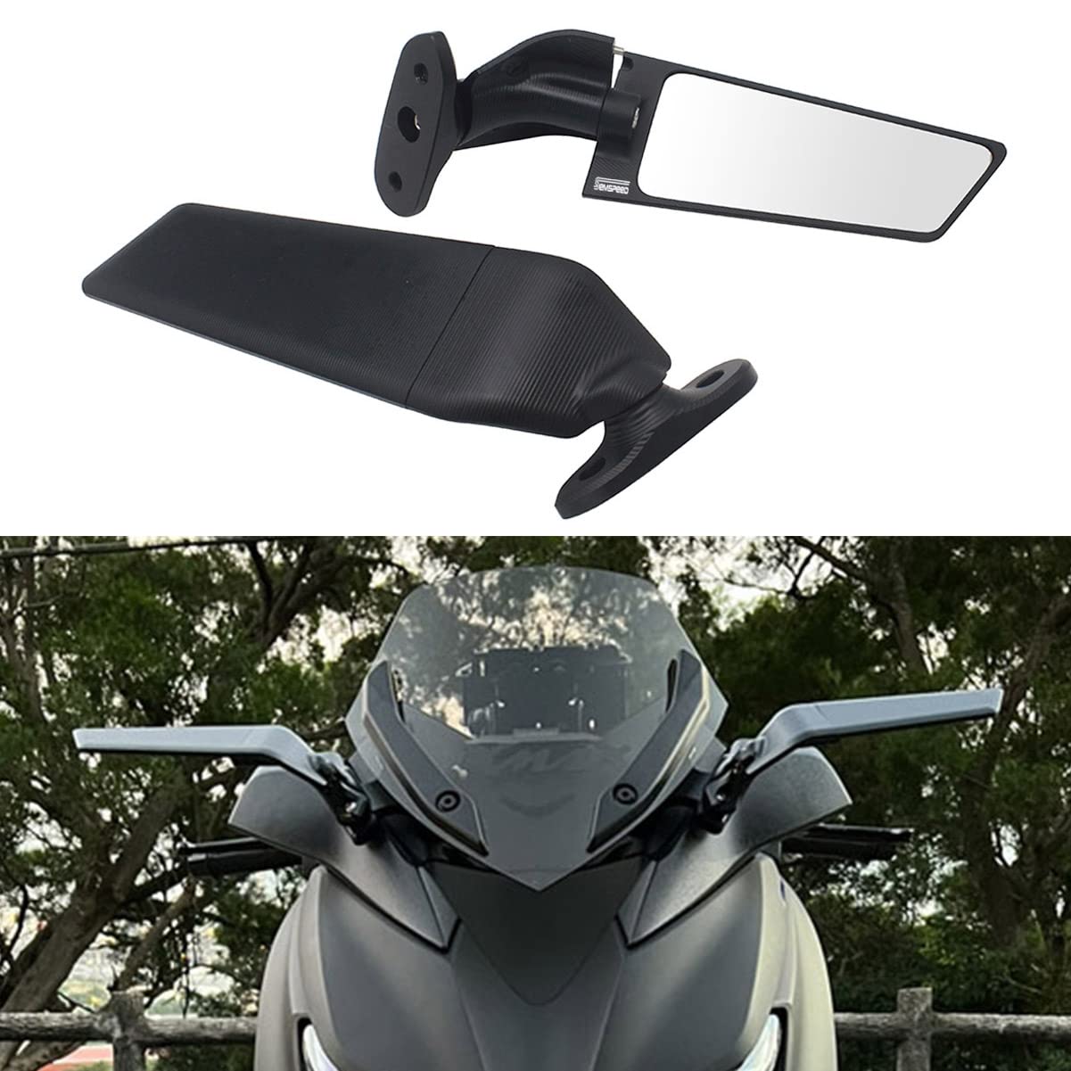Amazon | Semspeed バイク用 ミラー オートバイのバックミラー XMAX x